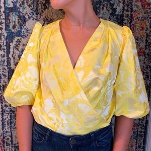Amanda Uprichard Spring 2020 Yellow Blouse